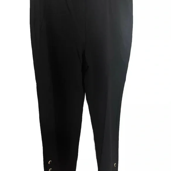 Chicos straight Black Pants with Button Accents - Picture 1 of 3